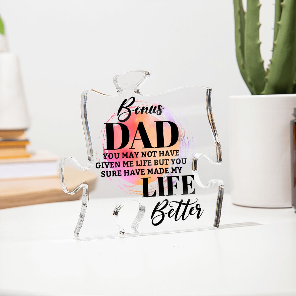 Bonus Dad Acrylic Puzzle Plaque Fathers Day Gift