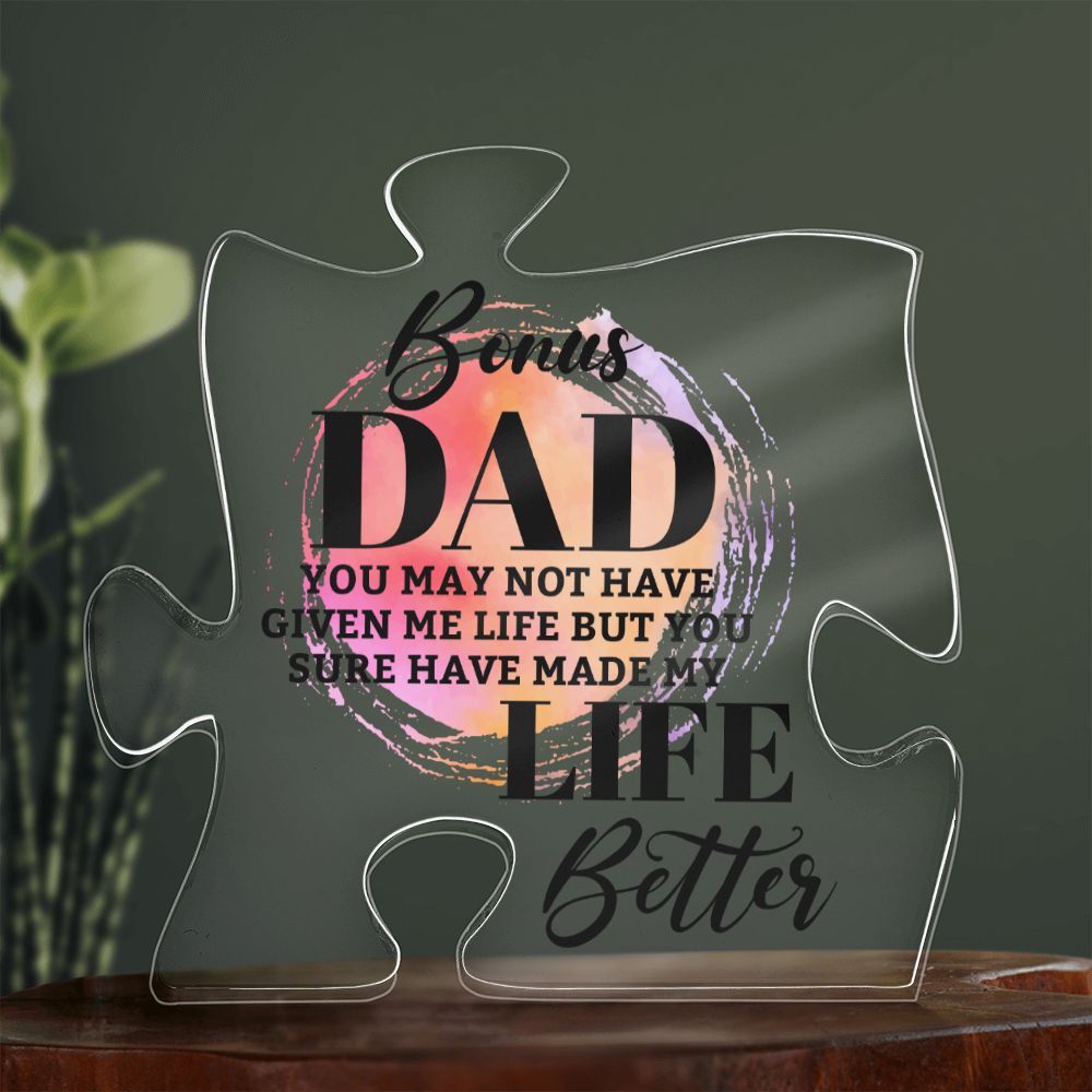 Bonus Dad Acrylic Puzzle Plaque Fathers Day Gift