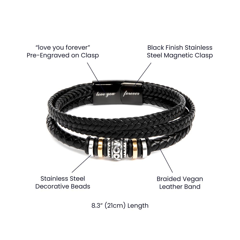 Emotional Father's Day Gift: "Dear Dad, In Your Arms I Found Comfort" Love You Forever Men's Bracelet