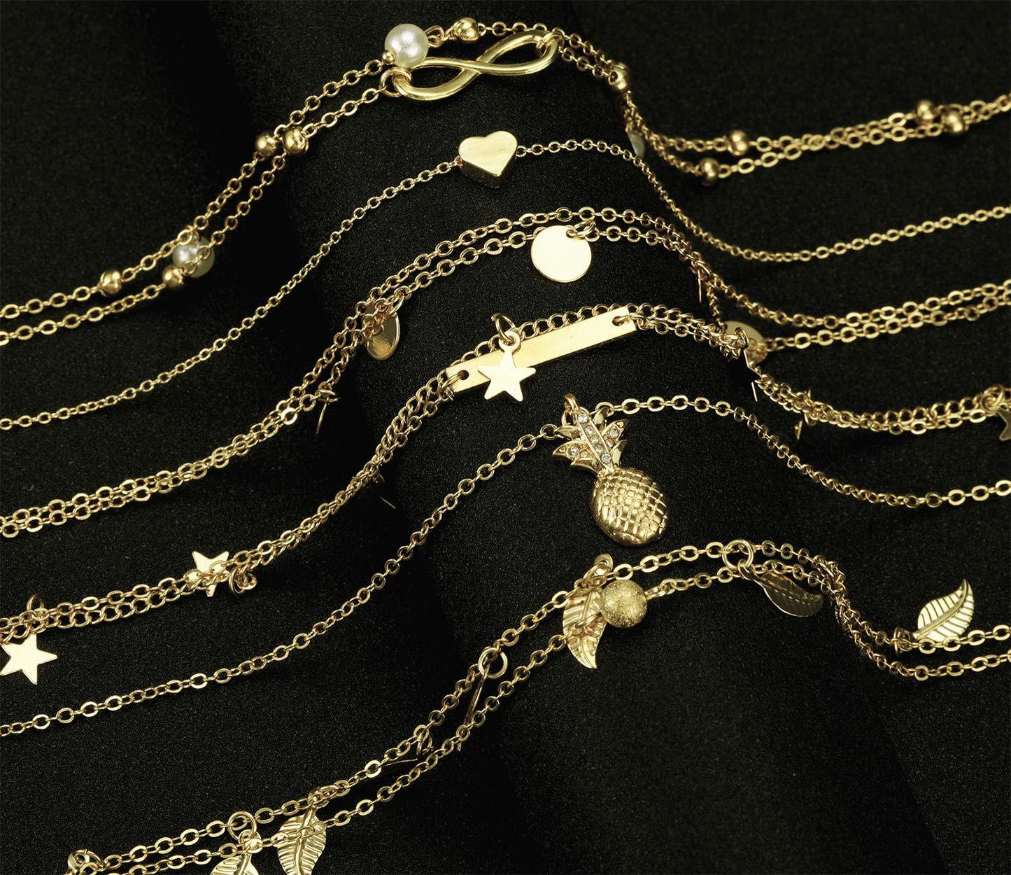 12Pcs Gold Anklets for Women