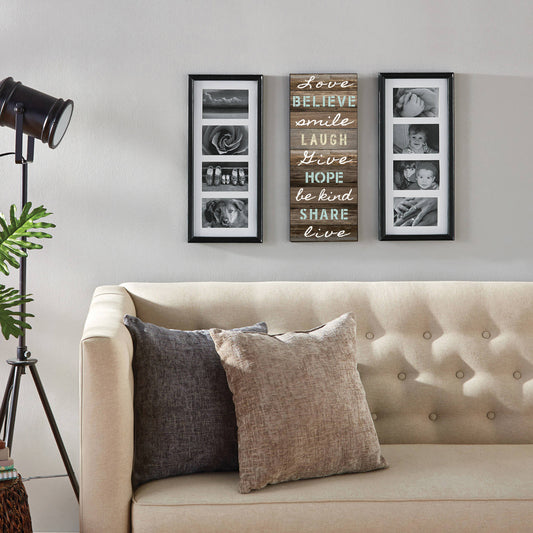 Collage Picture Frames w/ Sentiment Plaque in Black