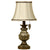 Antique Gold Finish Table Lamp - Cream Fabric Shade