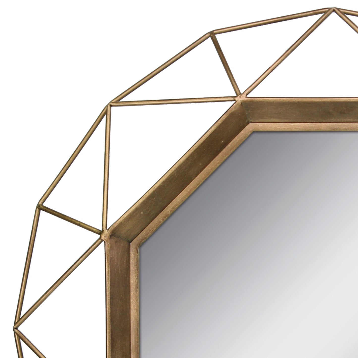 28.3"  Modern Geometric Metal Wall Mirror