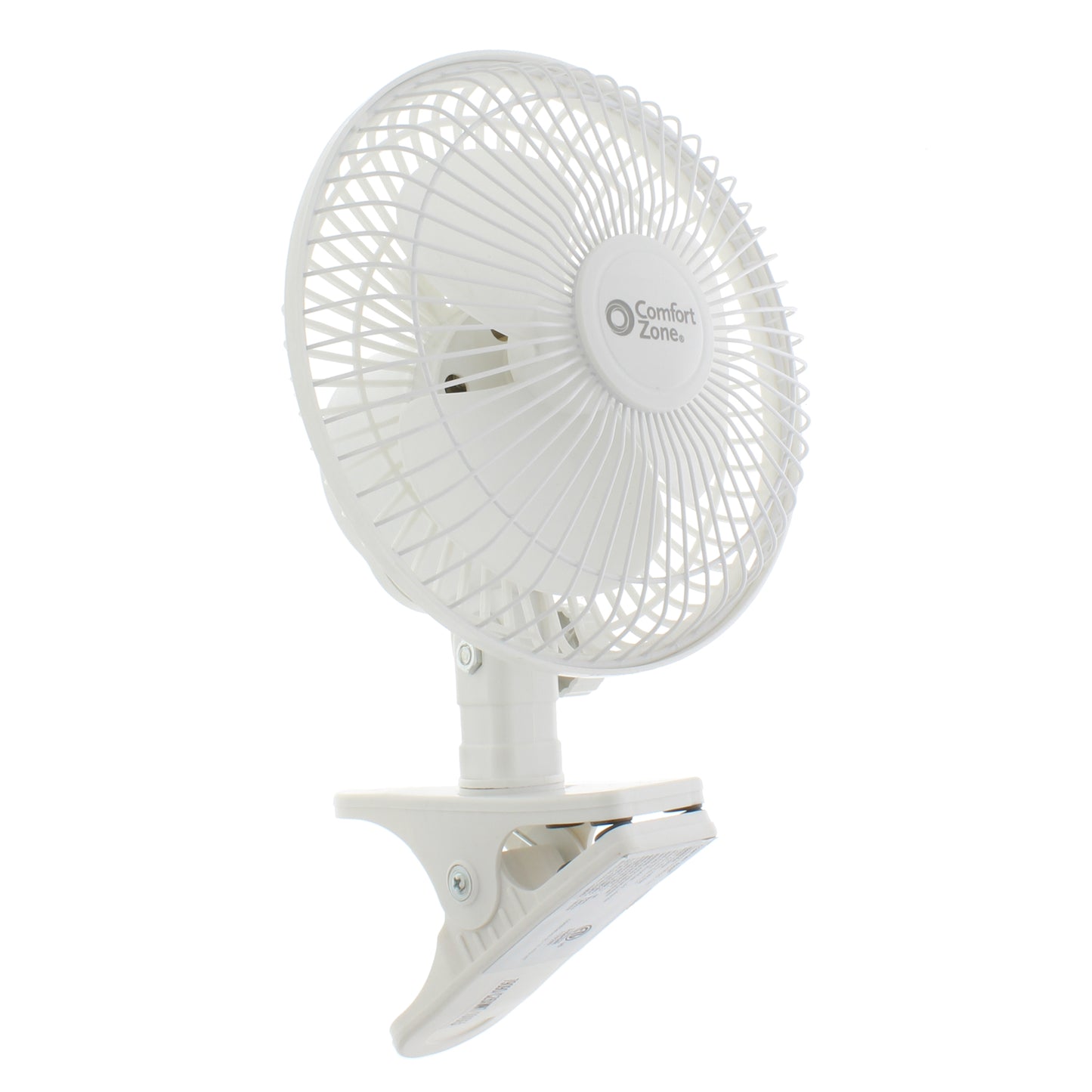 6" 2-Speed Portable, Desk Fan W/Clip, Adjustable Tilt, Rotates 360, White