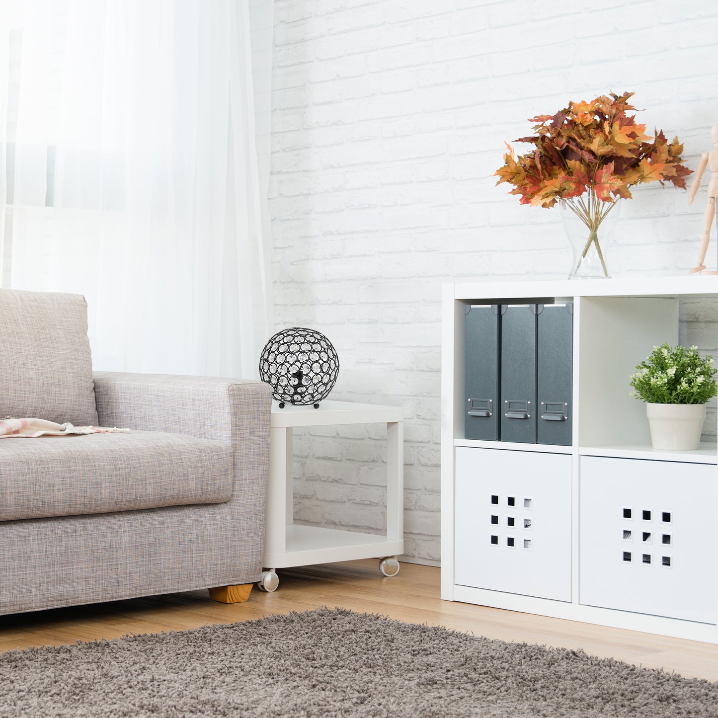 Elegant Designs Elipse 8 Inch Crystal Ball Sequin Table Lamp