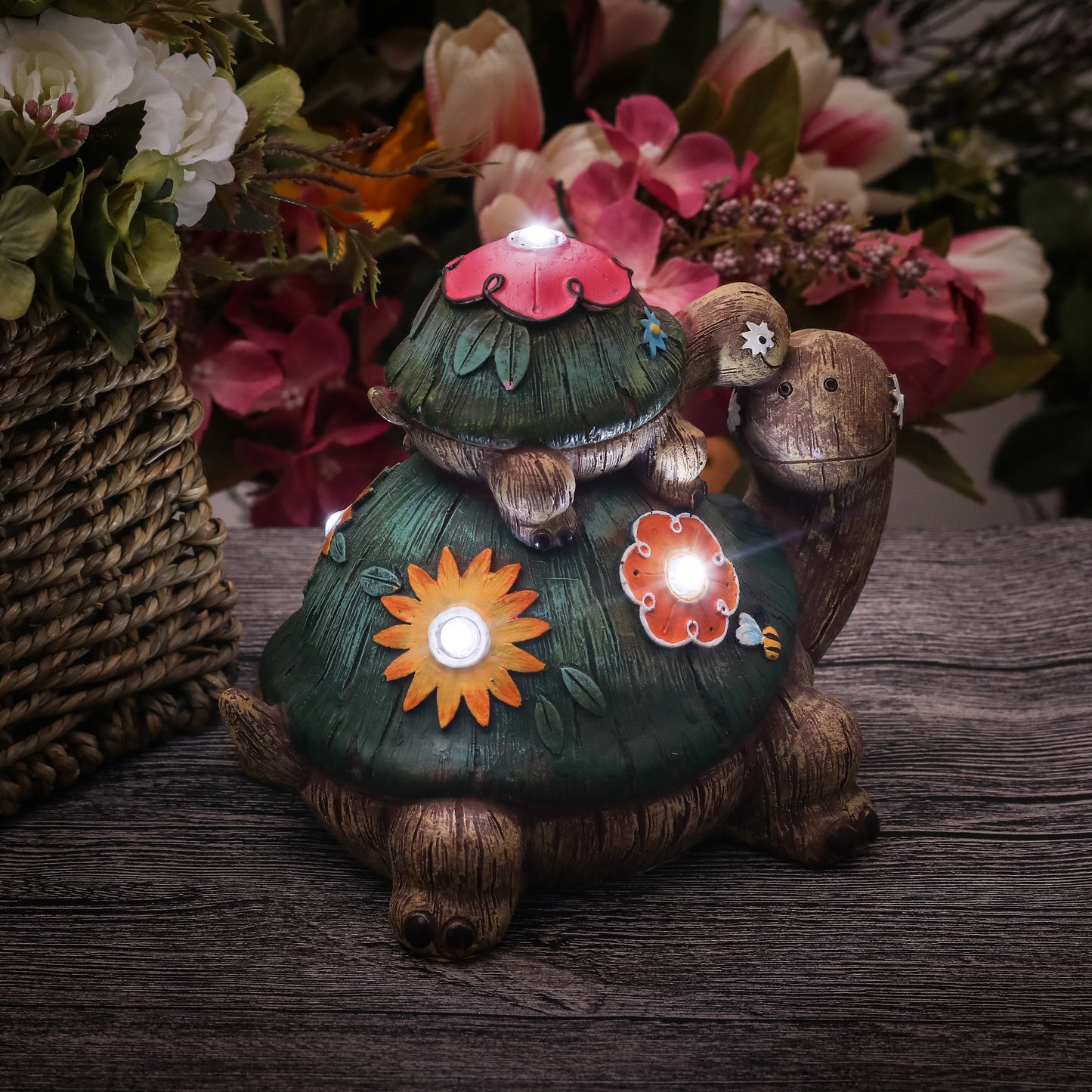 6.7'' Solar Turtle Garden Statue