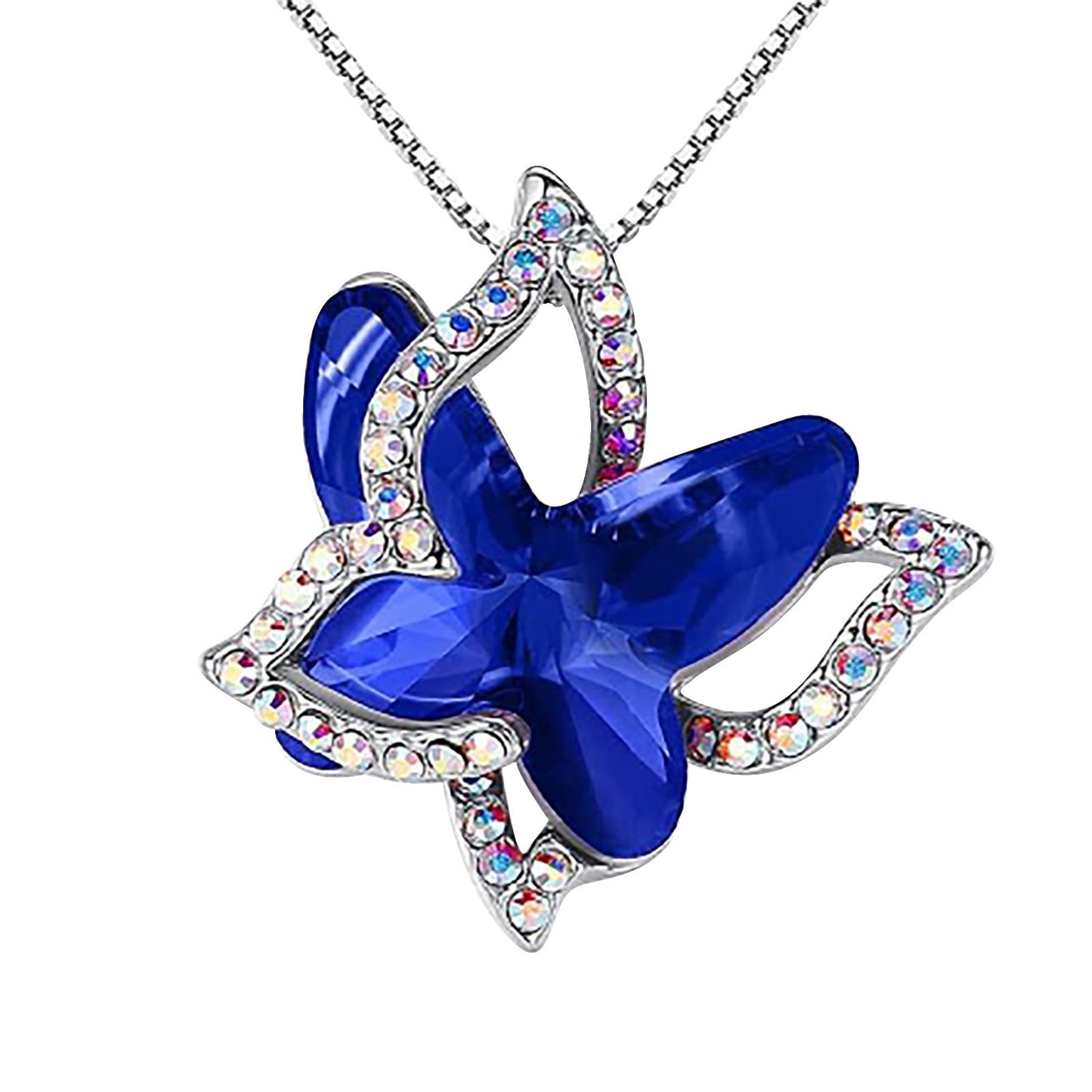 Crystal Butterfly Necklace for Women