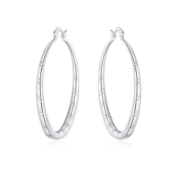 925 sterling solid silver ear stud hoop earrings for women