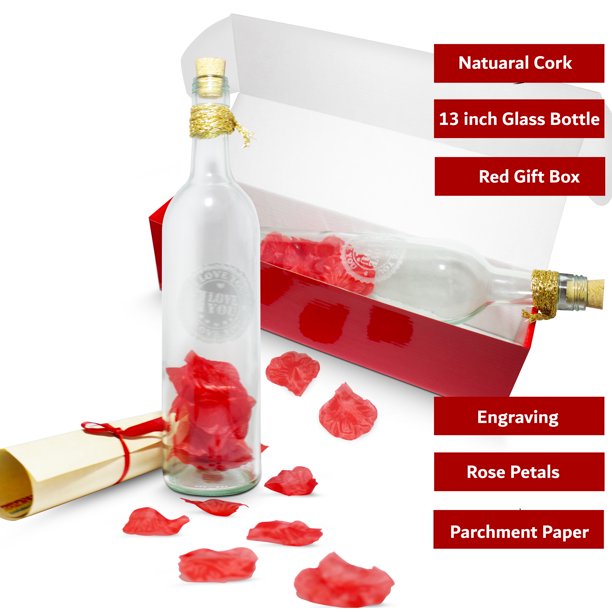 Letter in a Bottle Personalized Gift for Valentines Day, Wedding Anniversary