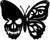 Black Skull Metal Wall Art Butterfly Wall Hanging Decoration  6.3 x 7.9inch