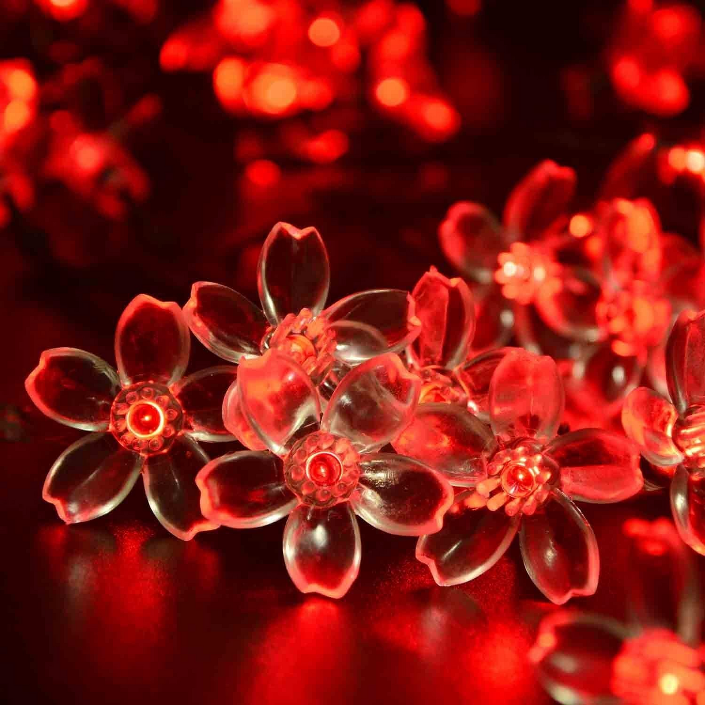 33 Feet 100 LED Cherry Flower Fairy String Lights Christmas, 8 Flash Modes with Tail Plug