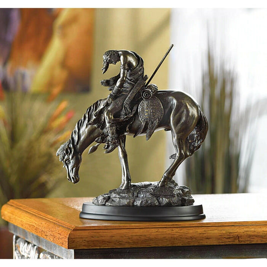 End of the Trail Sculpture Figurine Tabletop Statue Home Decor