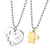 2 Pcs Stainless Steel Love Heart Puzzle Matching Pendant for Couples, Gold