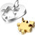 2 Pcs Stainless Steel Love Heart Puzzle Matching Pendant for Couples, Gold