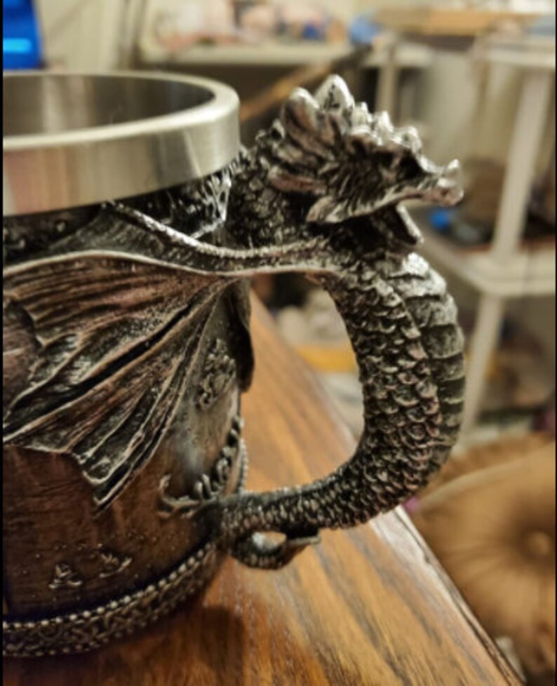 Celtic Dragon Mug, Detailed Unique Beer Coffee Cup