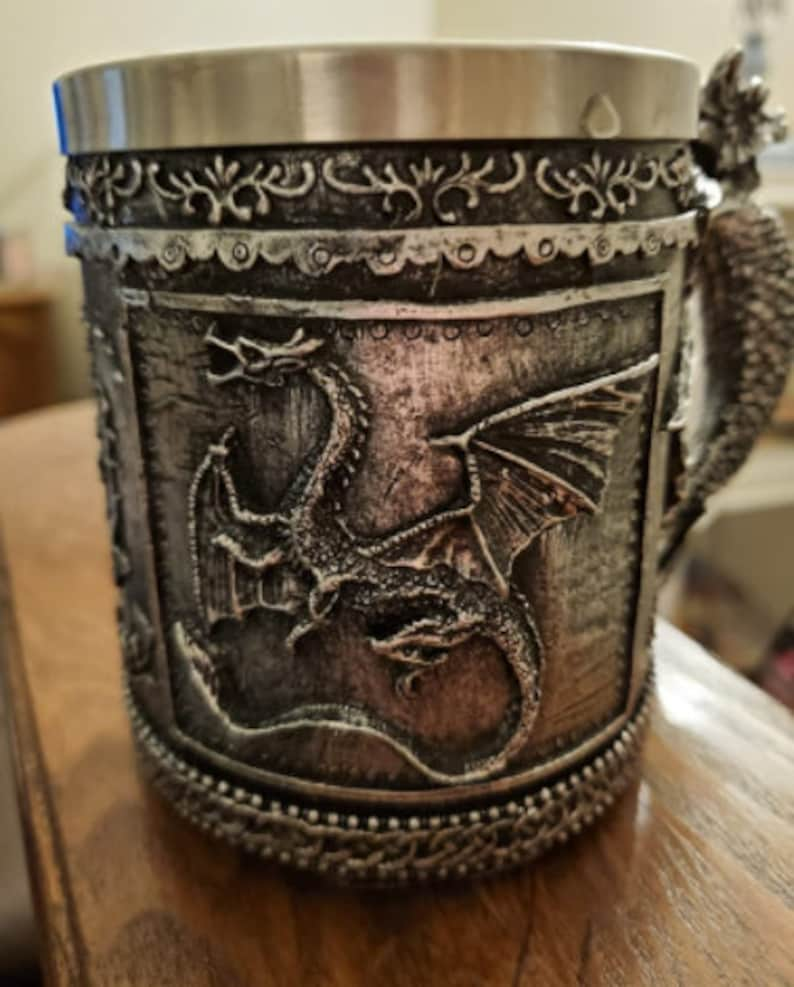 Celtic Dragon Mug, Detailed Unique Beer Coffee Cup