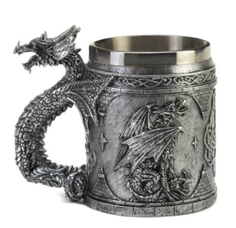 Celtic Dragon Mug, Detailed Unique Beer Coffee Cup