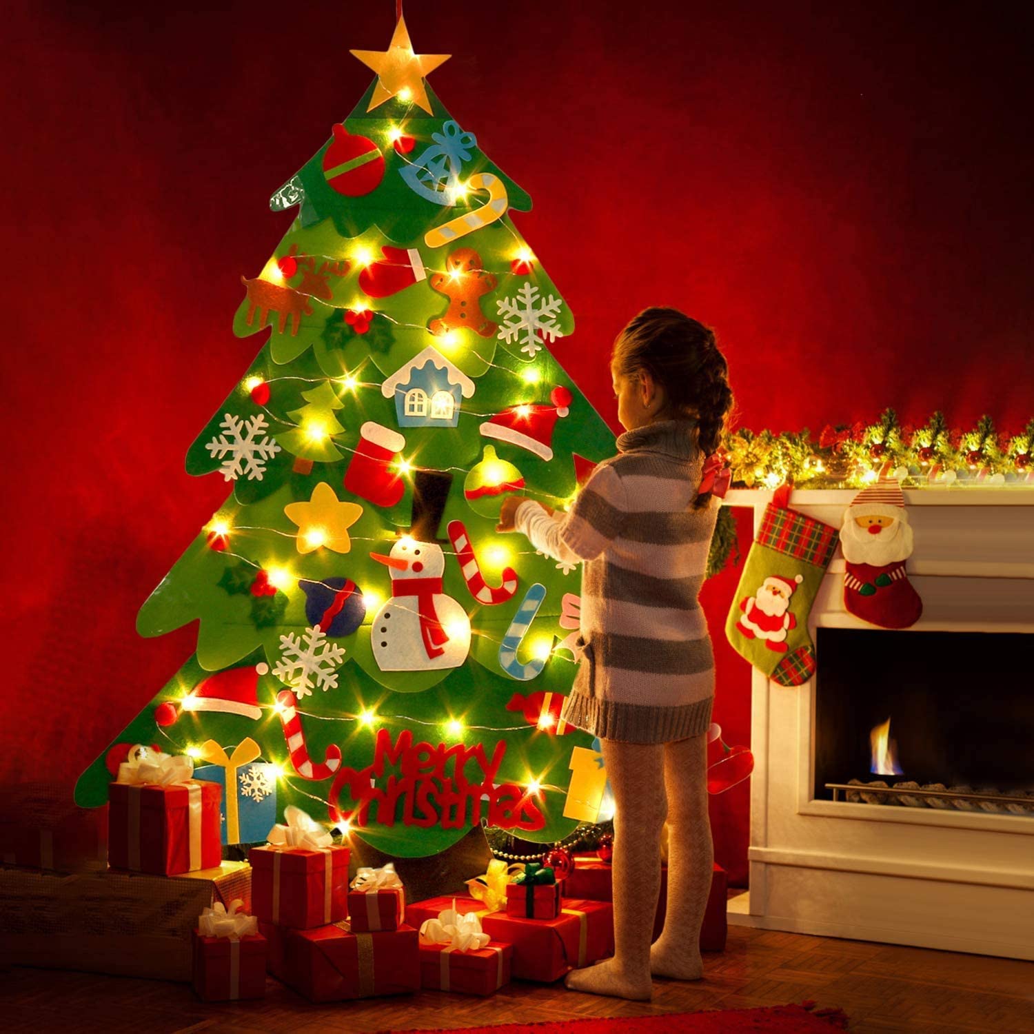 Christmas Tree for Toddlers- DIY Felt Tree w/ 33pcs Ornaments