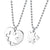 2 Pcs  Love Heart Puzzle Matching Pendant Necklaces for Couples-Silver