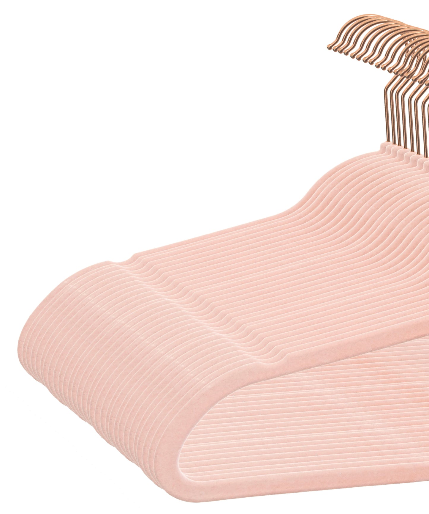 Non-Slip Velvet Clothes Hangers, 100 Pack, Pink
