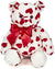 14"  Cutie White Stuffed Animal Teddy Bear with Hearts and a Red Bow for Valentines Day Gift