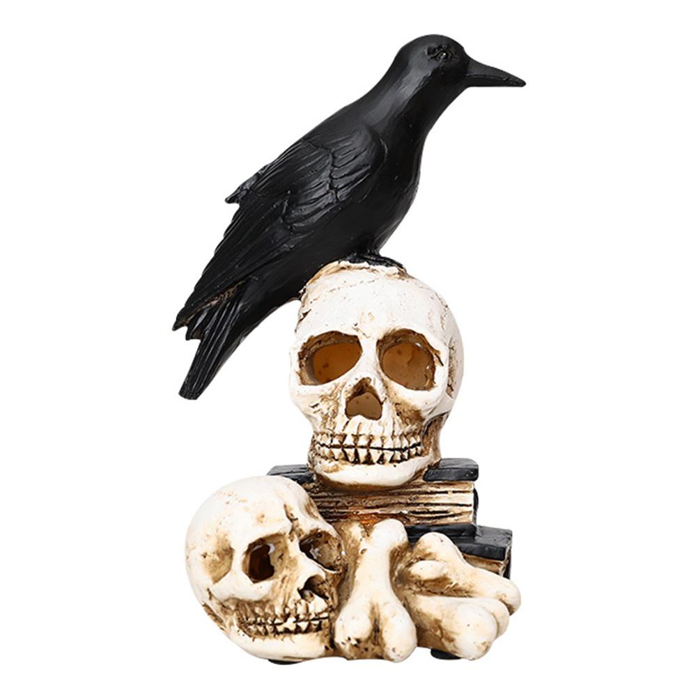 Halloween Decorations Lamp Skeleton Head Crow