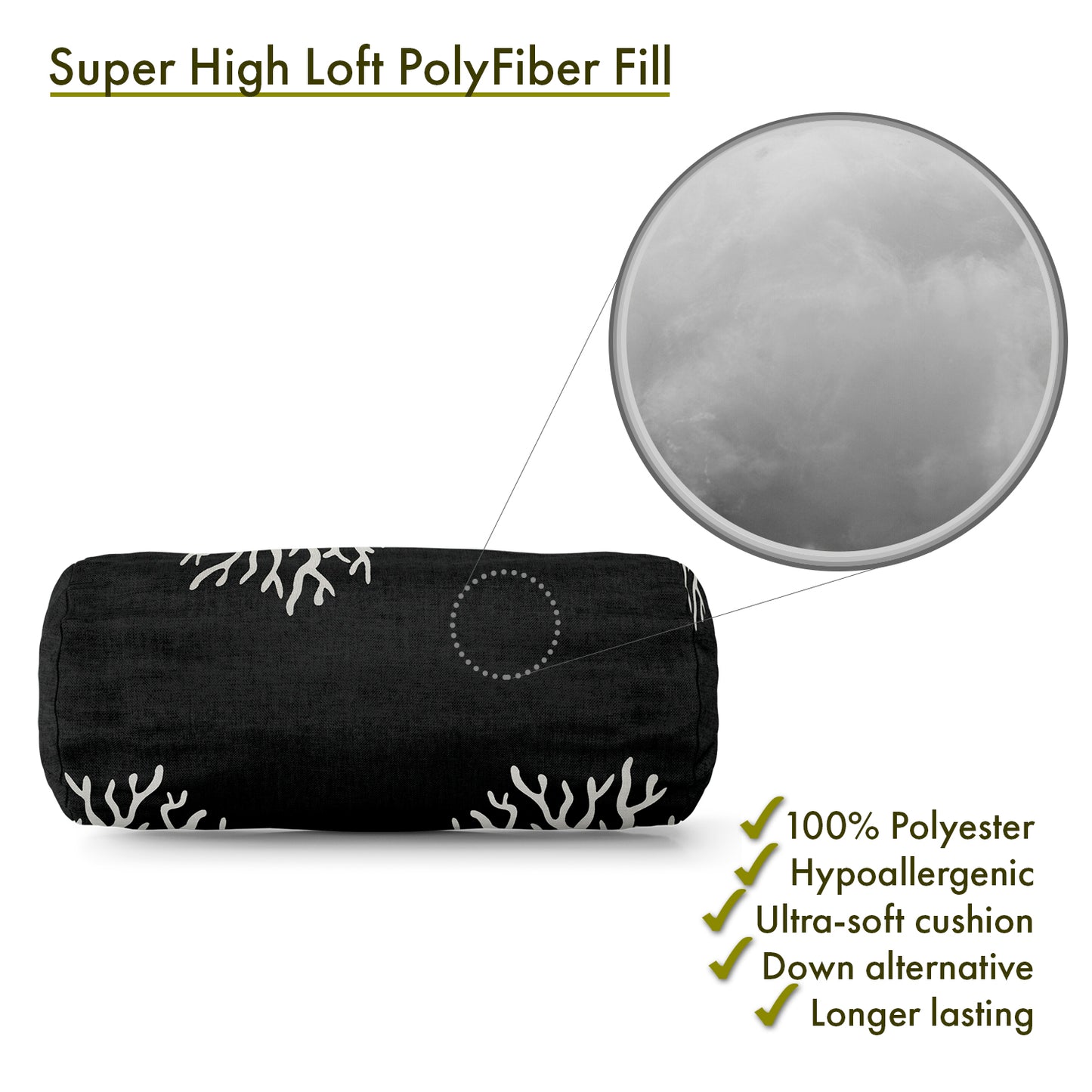 Round Bolster Decorative Throw Pillow