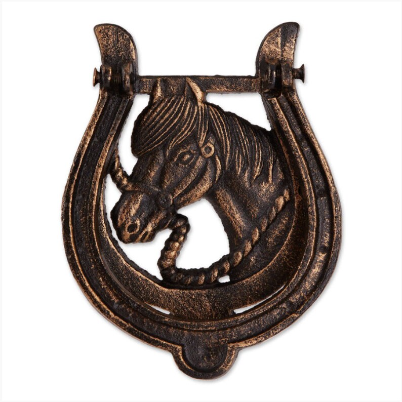 Horse Mare Shoe Head Main Door Knocker Garden Shed Stable Cast Iron