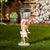 Solar Lighted Pink Fairy Statue Figurine Patio Yard Lawn Pathway Garden Decor