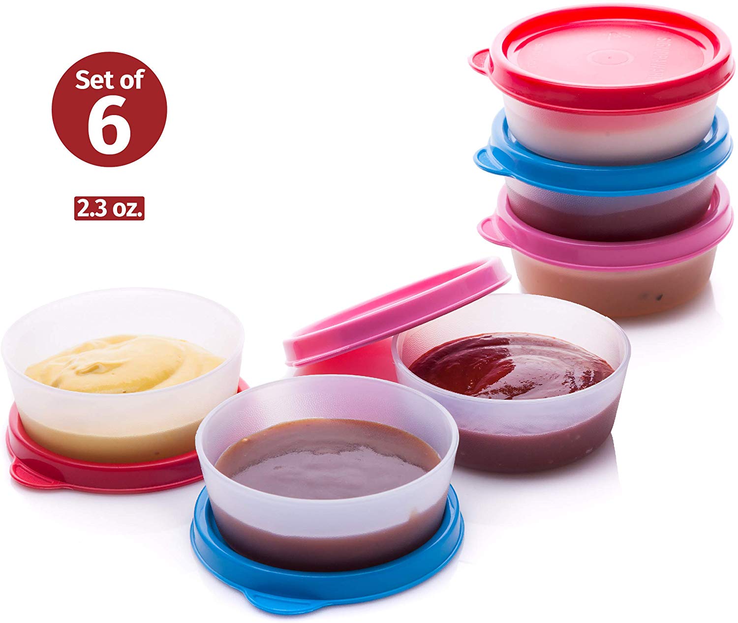 Condiment Cups Containers w/ Lid