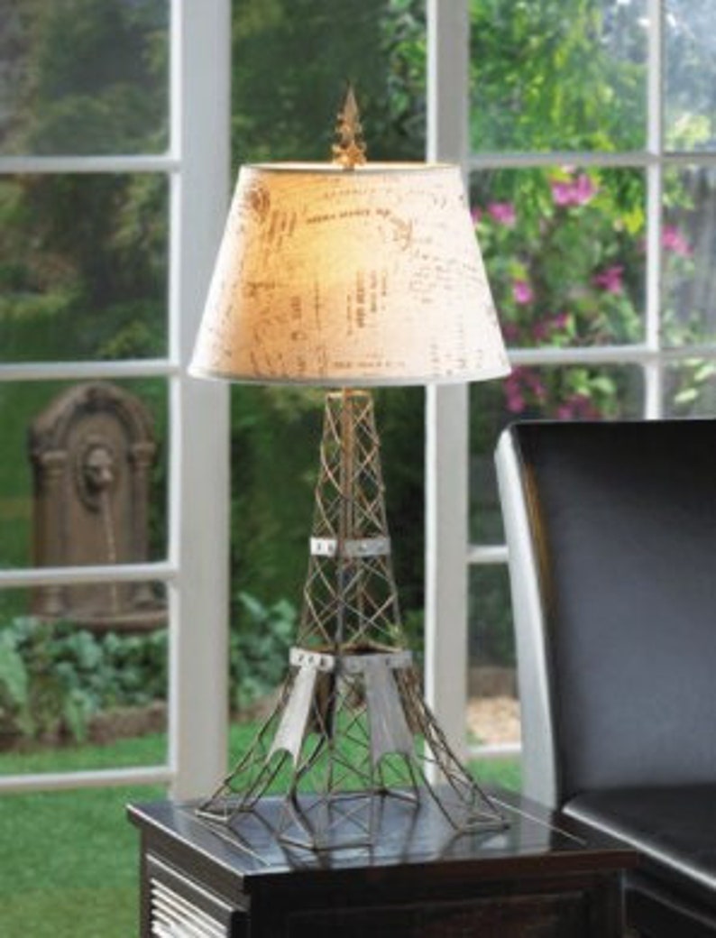 French Country Style Vintage Parisian Table Lamp,Eiffel Tower Design, 27.5"