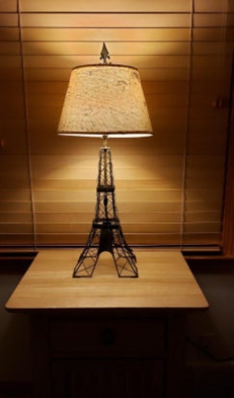 French Country Style Vintage Parisian Table Lamp,Eiffel Tower Design, 27.5"