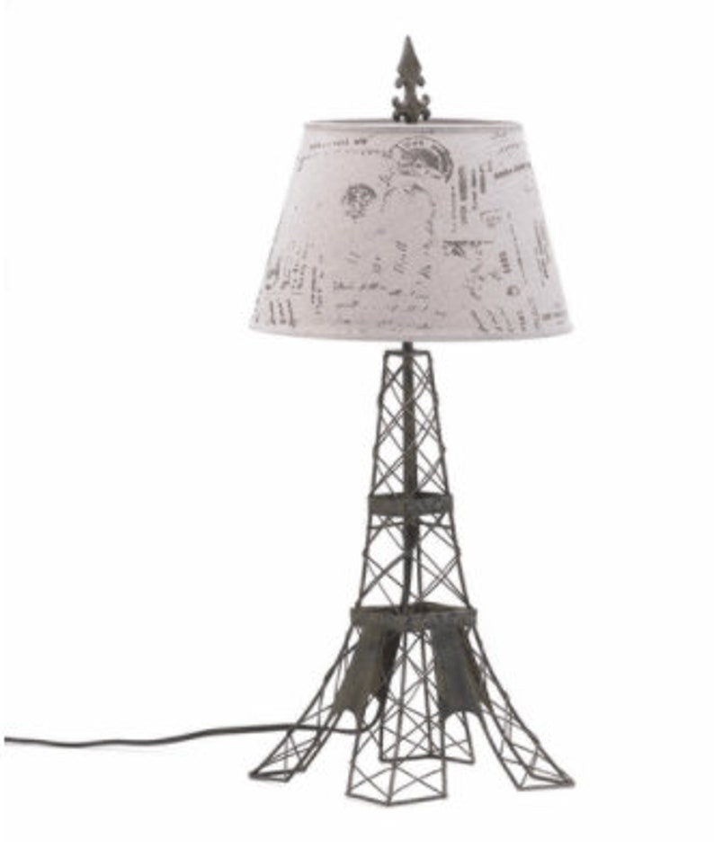 French Country Style Vintage Parisian Table Lamp,Eiffel Tower Design, 27.5"