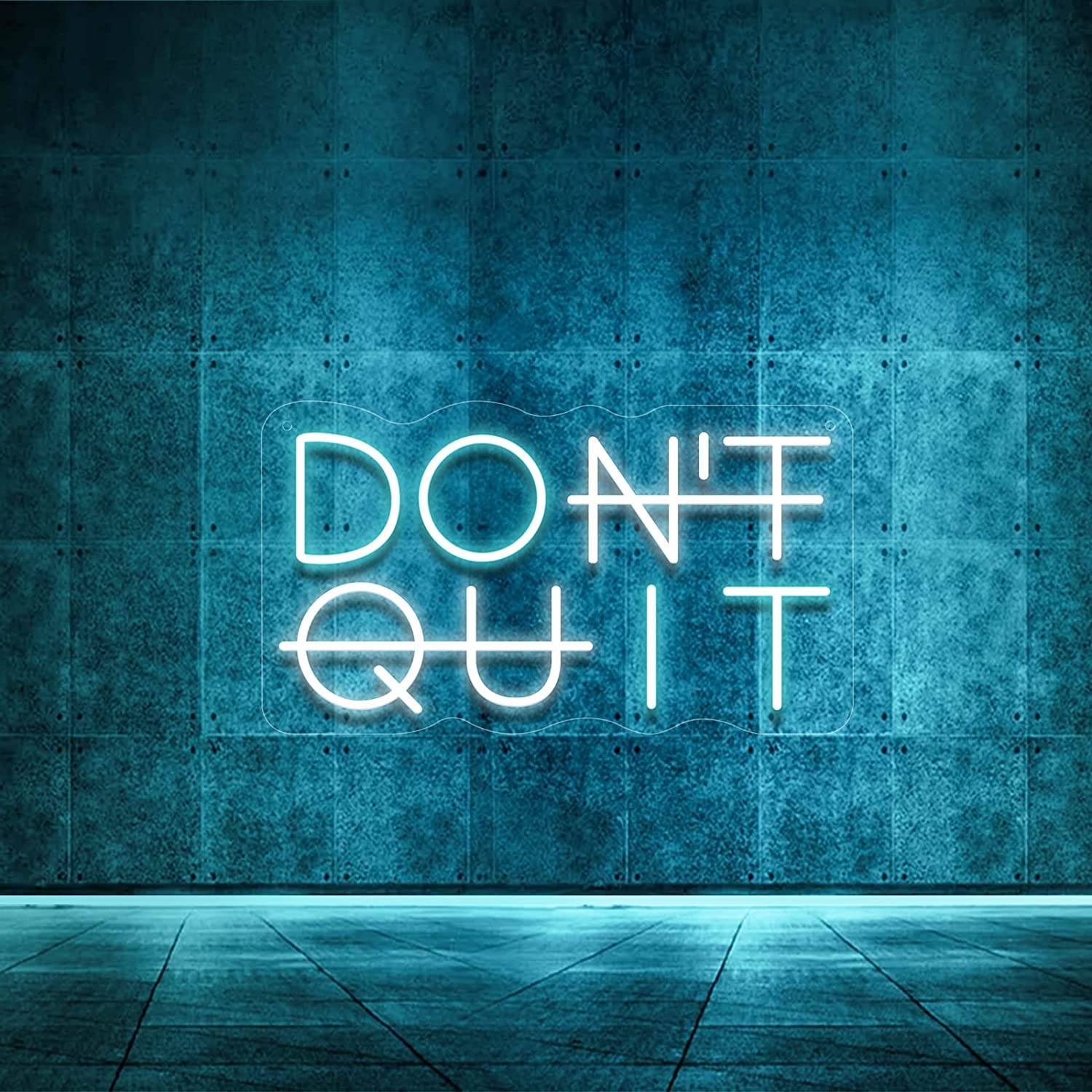 Blue White Don't Quit LED Neon Sign for Wall Decoration