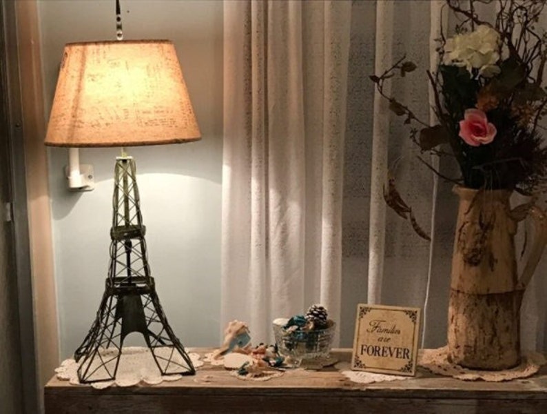 French Country Style Vintage Parisian Table Lamp,Eiffel Tower Design, 27.5"