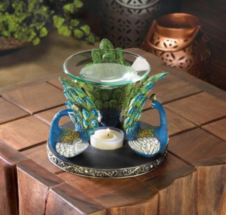 Peacock Plume Oil Fragrance Candle Melter Warmer for Warming Scented Candle Home Decoration