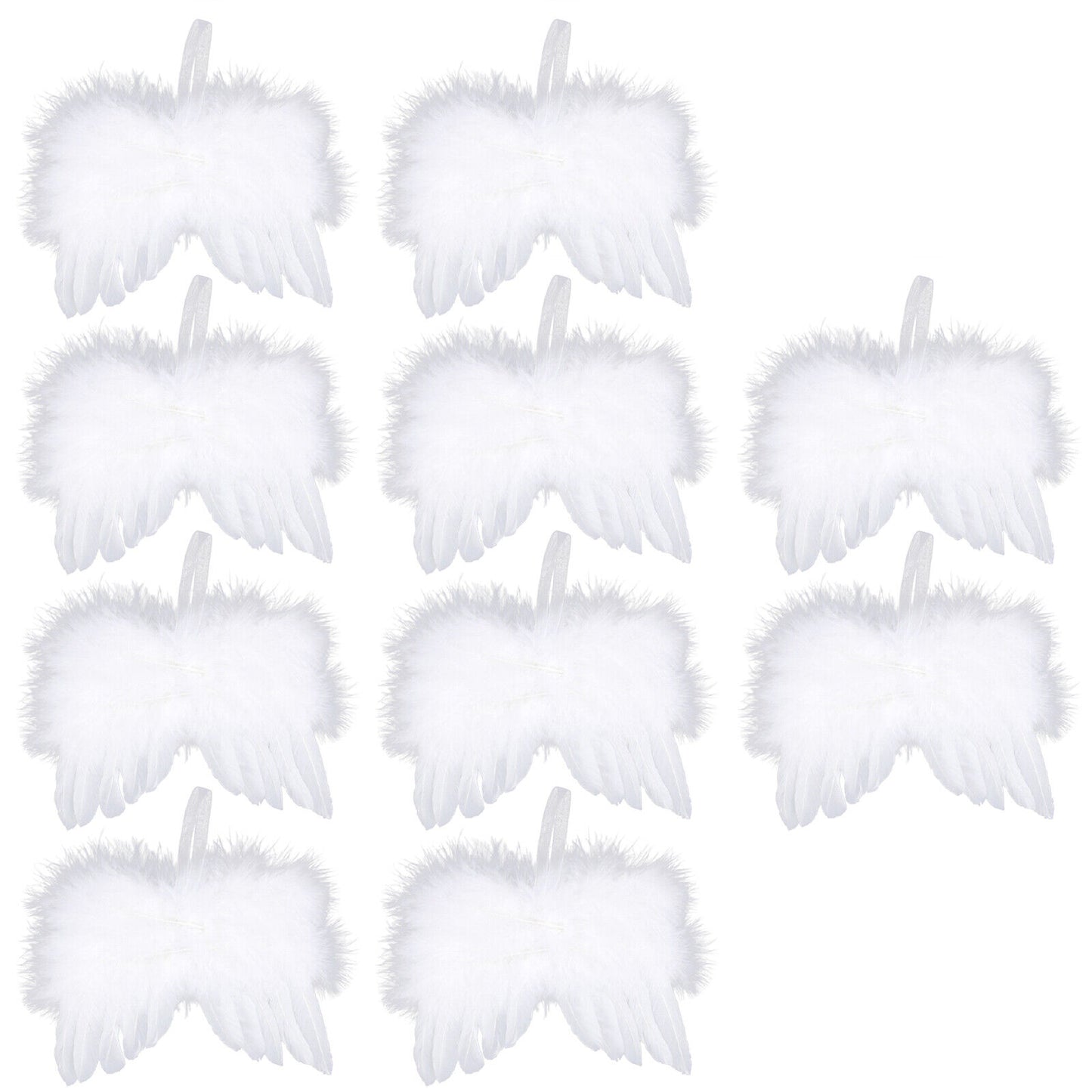 10Pcs Angel Wings Christmas Tree Feather Hanging Decor Xmas Pendant Home Decor