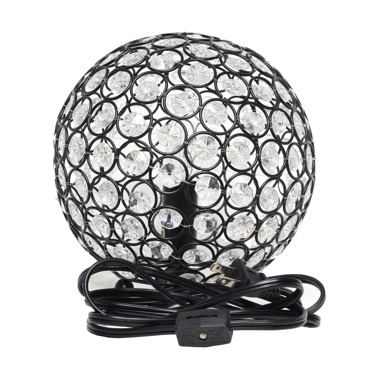 Elegant Designs Elipse 8 Inch Crystal Ball Sequin Table Lamp