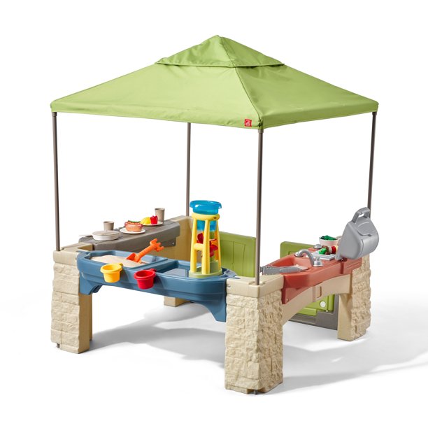 Step2 All-Around Playtime Patio with Canopy with 16 Play Accessories