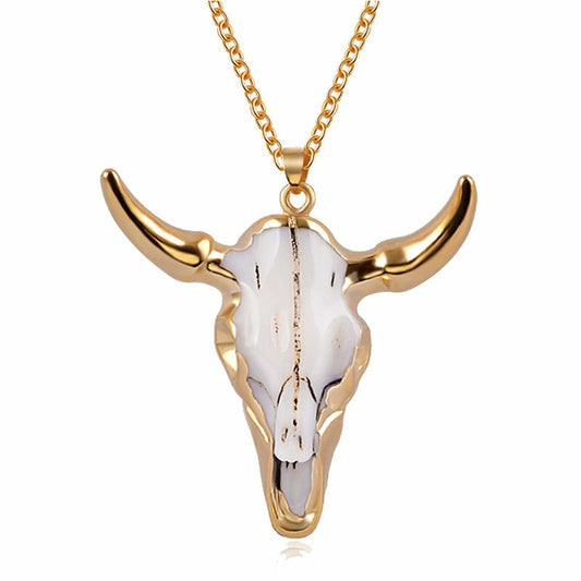 Vintage Hip Hop Bull Skull Necklace for Men