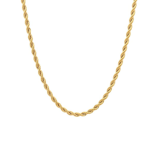 Gold-Tone Stainless Steel 2.3MM Rope Link 24" Chain Necklace, Unisex