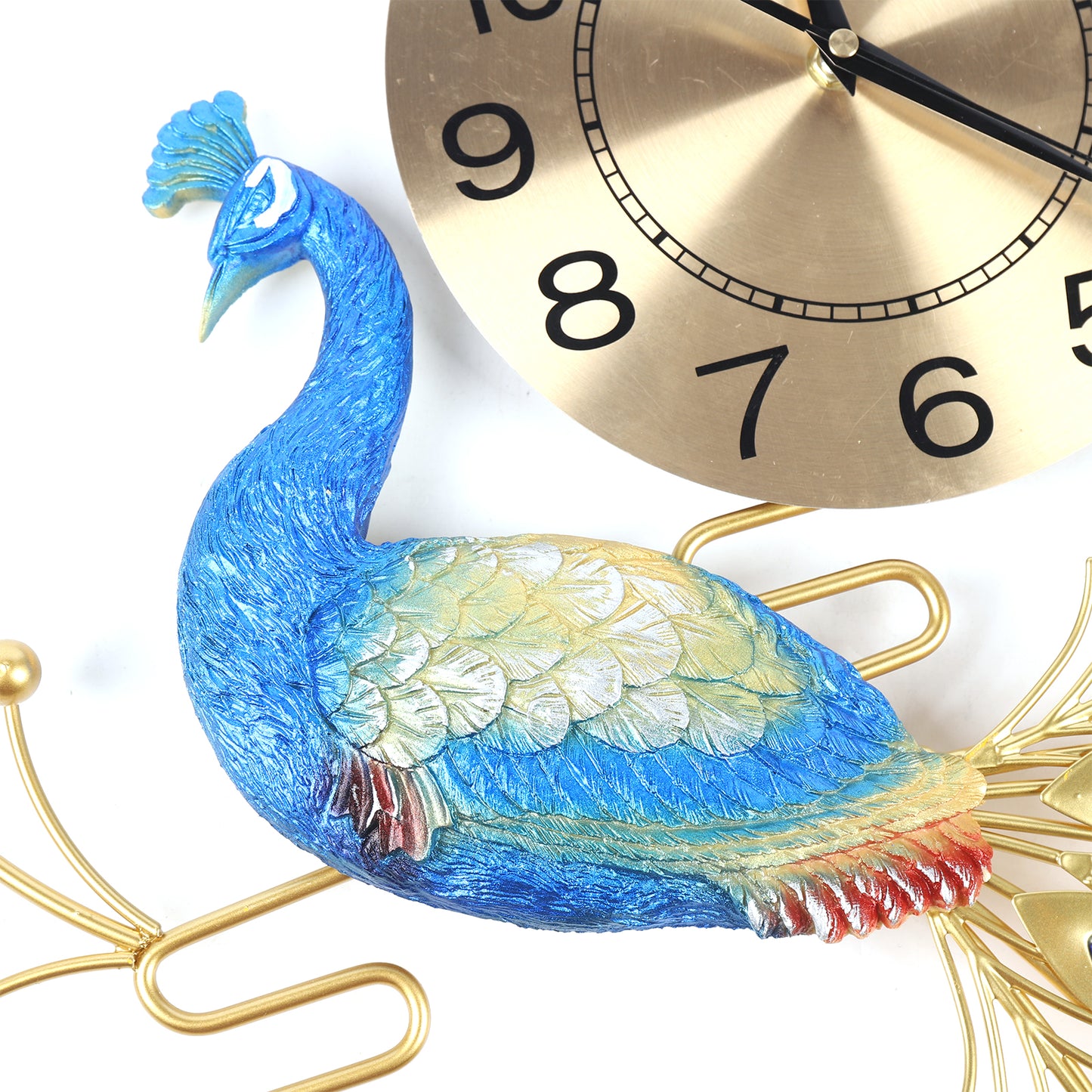 Pea-Cock Wall Clocks Luxury 3D Crystal Quartz Home Decoration