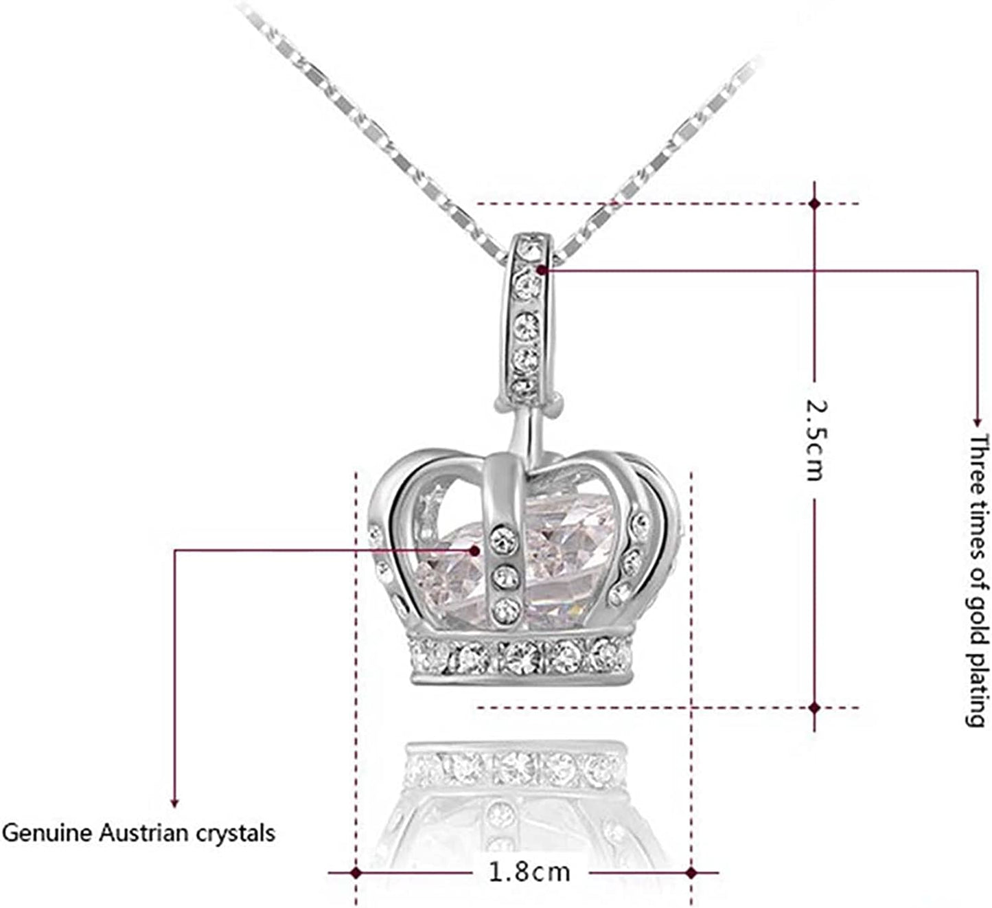 Jewelry Women's Queen and Pendant Necklace 3 Lays Rose Gold/Platinum, Silver