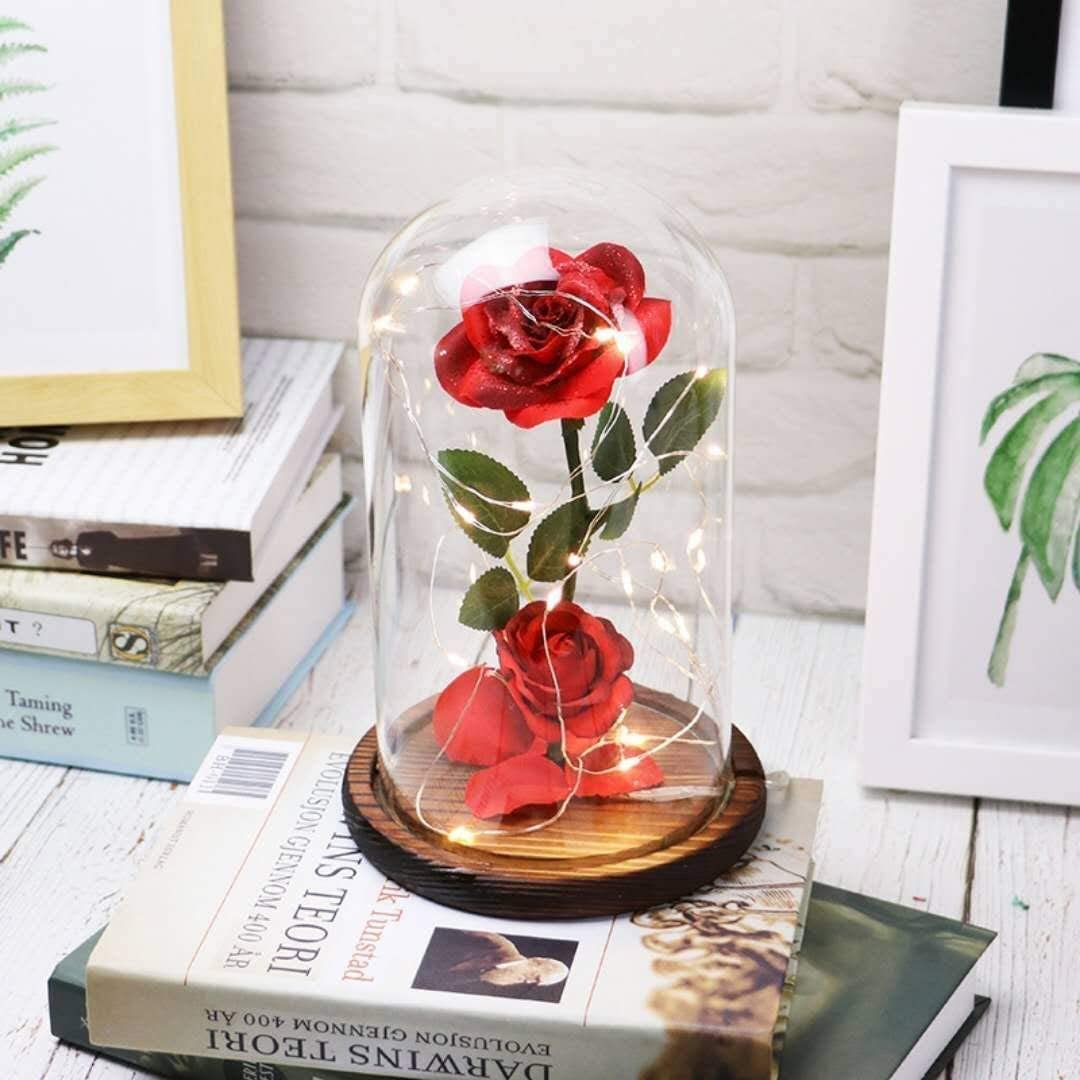 Valentine's Day Gifts for Her, Beauty and The Beast Rose Flowers, Unique Gift