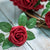 50Pcs Red Roses Artificial Flowers, Dark Red Fake Roses Foam Rose Bulk w/ Stem