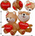 4 FT Valentine's Day Inflatable Bear w/ Heart & LED Lights, Romantic I Love You Decor