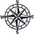 11 Inches Metal Decorative Nautical Compass Wall Decor, Living Room Bedroom (Black)