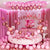 Valentines Day Balloons Kit with Rose Gold Pink Heart Balloons Rose Petals