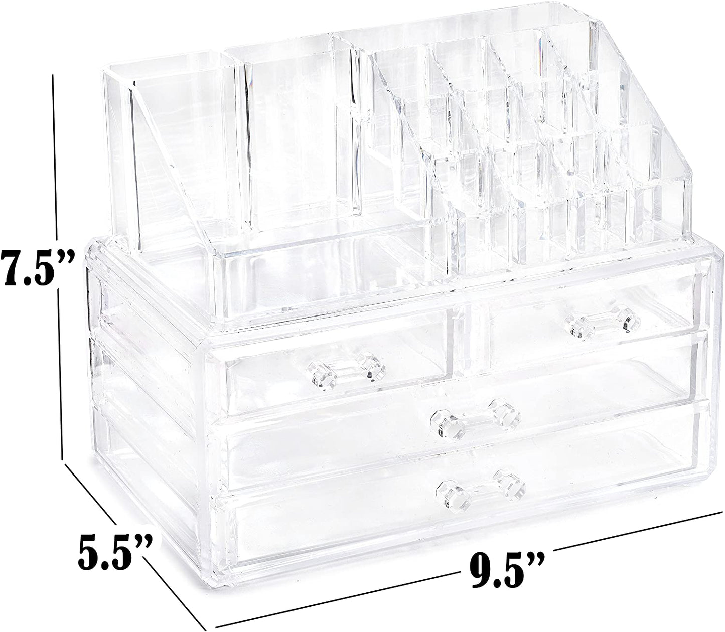 Clear Cosmetic Storage Organizer-Easily Organize Your Cosmetics, Jewelry & Hair Accessories