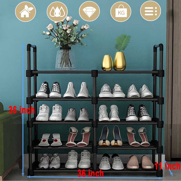 20-24  Pairs Shoes Storage Organizer Metal Stackable & Removable Multifunctional Show Rack for Entryway,Closet and Bedroom